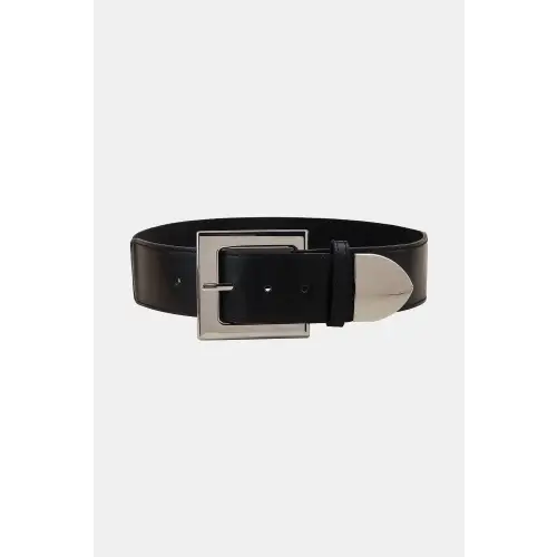 Black Leather Belt Black One Size