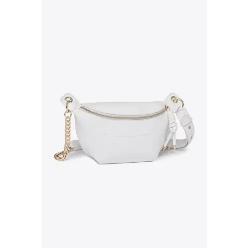 Sleek Black Leather Chain Strap Crossbody Bag
