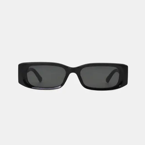 Sleek Black Polycarbonate Frame Rectangle Sunglasses for Effortless Style Black One Size