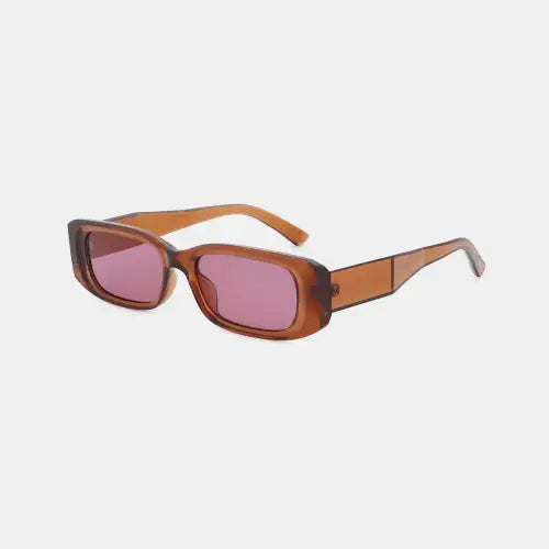 Sleek Black Polycarbonate Frame Rectangle Sunglasses for Effortless Style
