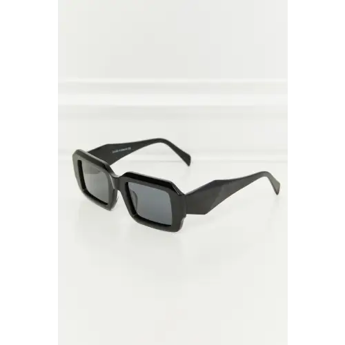 Sleek Black Rectangle TAC Polarization Rim Sunglasses