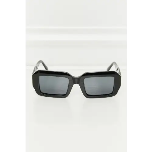 Sleek Black Rectangle TAC Polarization Rim Sunglasses