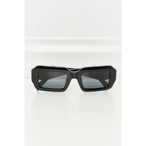 Sleek Black Rectangle TAC Polarization Rim Sunglasses