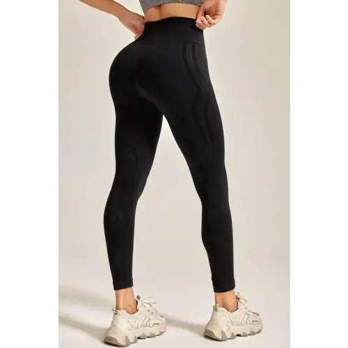 Sleek Black Wide Waistband Leggings