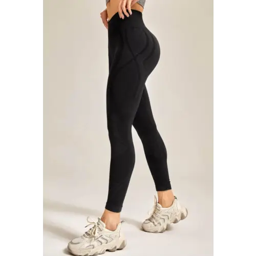 Sleek Black Wide Waistband Leggings