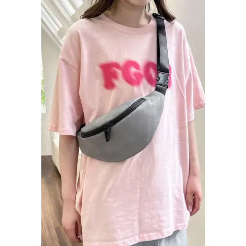 Sleek Gray Nylon Sling Bag