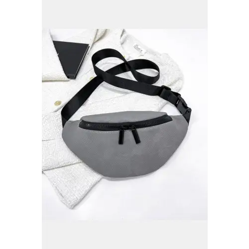 Sleek Gray Nylon Sling Bag