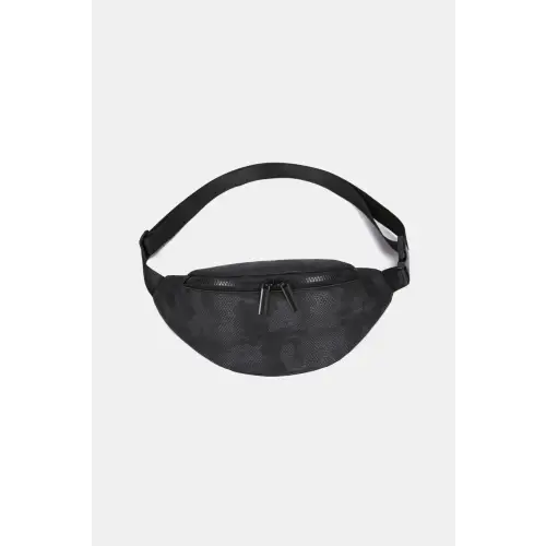 Sleek Gray Nylon Sling Bag