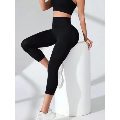 Sleek High Waist Cropped Active Leggings for Ultimate Performance