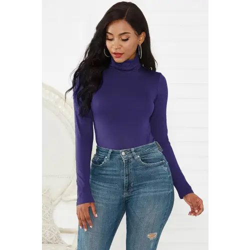 Sleek Olive Turtleneck Long Sleeve Bodysuit for Effortless Style