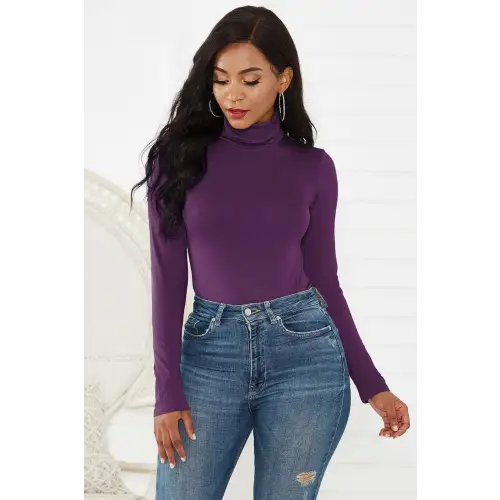 Sleek Olive Turtleneck Long Sleeve Bodysuit for Effortless Style