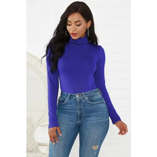 Sleek Olive Turtleneck Long Sleeve Bodysuit for Effortless Style