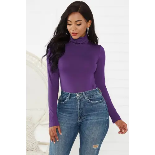 Sleek Olive Turtleneck Long Sleeve Bodysuit for Effortless Style
