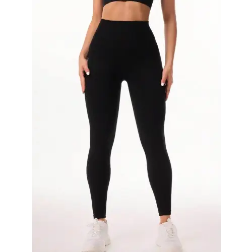Sleek Pocketed Black High Waist Active Leggings