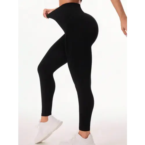 Sleek Pocketed Black High Waist Active Leggings