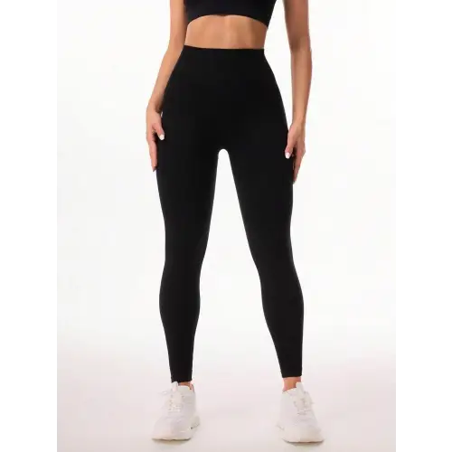 Sleek Pocketed Black High Waist Active Leggings