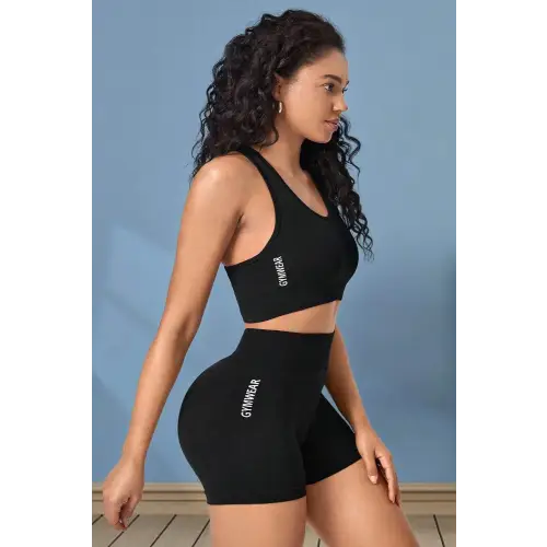 Sleek Cropped Black Sports Set