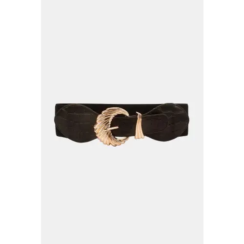 Black Crocodile Belt Black One Size