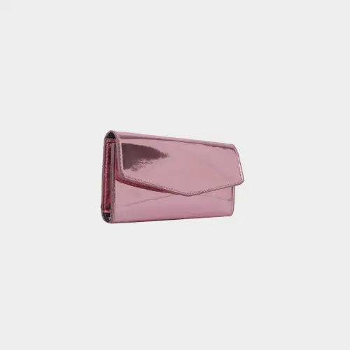 Sleek Silver PU Leather Small Wallet