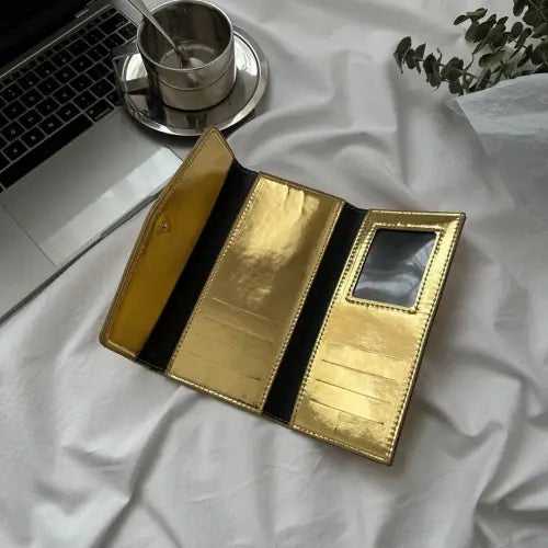 Sleek Silver PU Leather Small Wallet