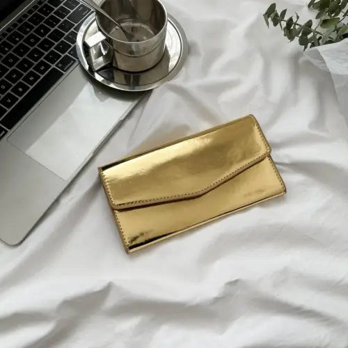 Sleek Silver PU Leather Small Wallet