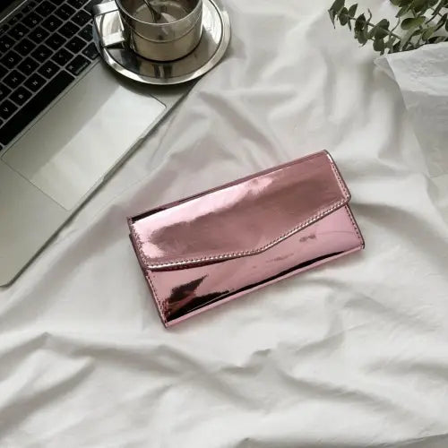 Sleek Silver PU Leather Small Wallet