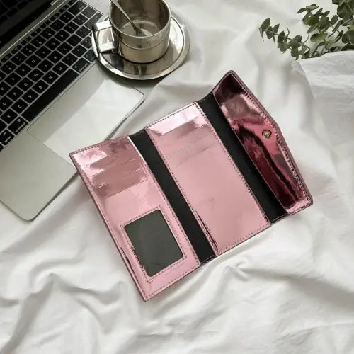 Sleek Silver PU Leather Small Wallet