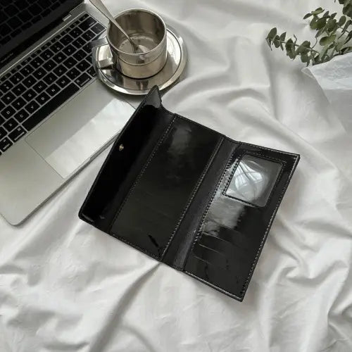 Sleek Silver PU Leather Small Wallet
