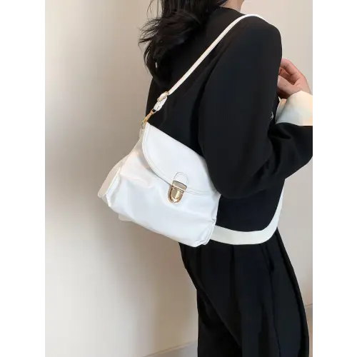 Sleek Silver Leather Adjustable Strap Crossbody Bag