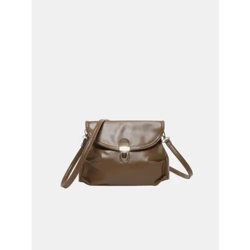 Sleek Silver Leather Adjustable Strap Crossbody Bag