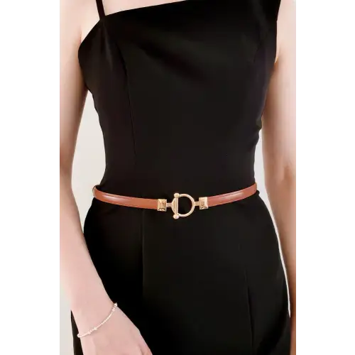 Toggle Buckle Belt Caramel One Size