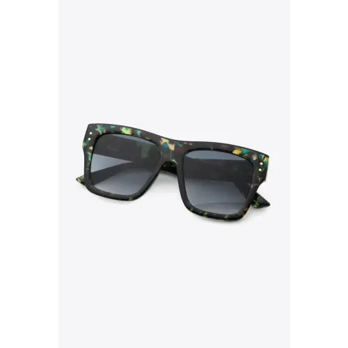Sleek UV400 Patterned Polycarbonate Square Sunglasses