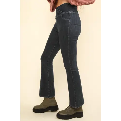 Crossover Denim Leggings