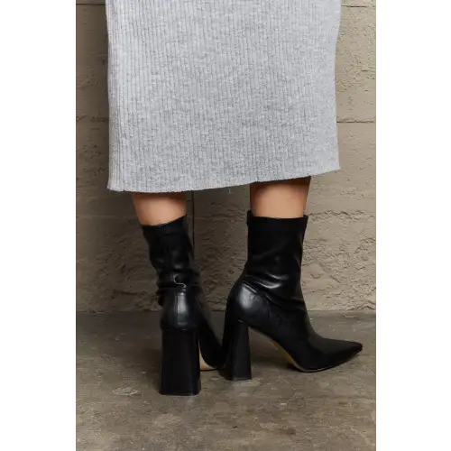 Sleek Stacy Block Heel Sock Boots for Stylish Strides