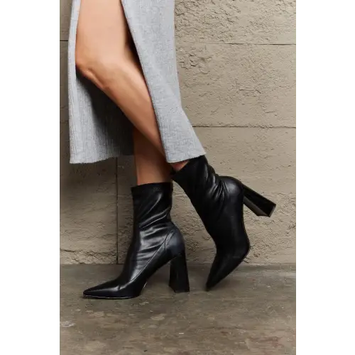 Sleek Stacy Block Heel Sock Boots for Stylish Strides