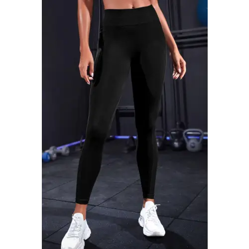 Black Sports Leggings with Phone Pocket