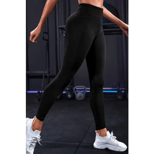 Black Sports Leggings with Phone Pocket