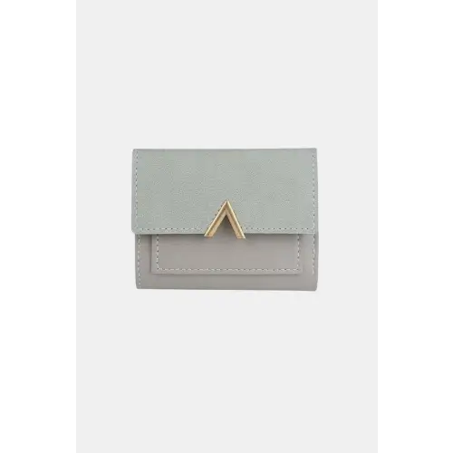 Sleek Compact Trifold Wallet with Luxe Gold Accent