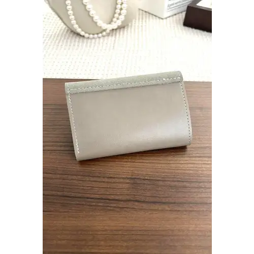 Sleek Compact Trifold Wallet with Luxe Gold Accent