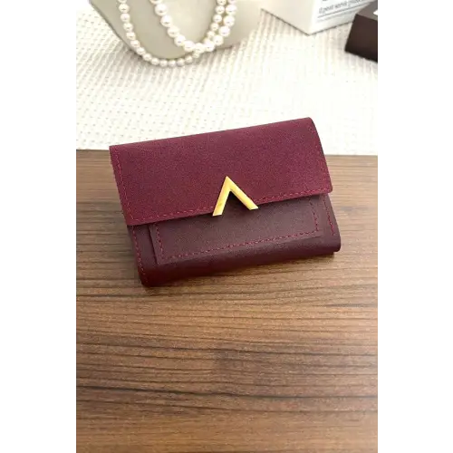 Sleek Compact Trifold Wallet with Luxe Gold Accent