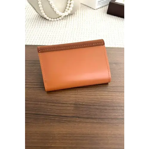 Sleek Compact Trifold Wallet with Luxe Gold Accent