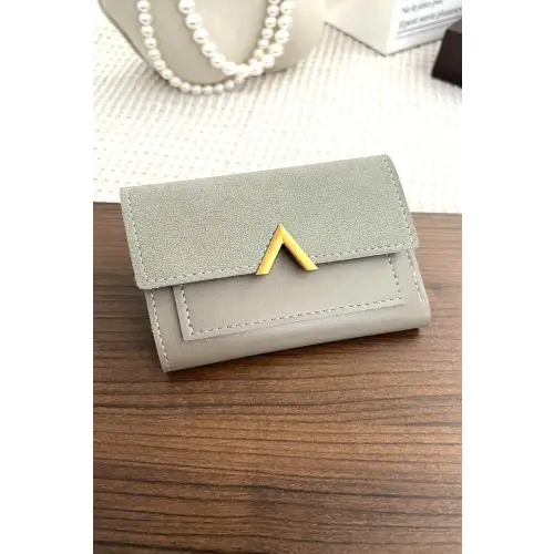 Sleek Compact Trifold Wallet with Luxe Gold Accent