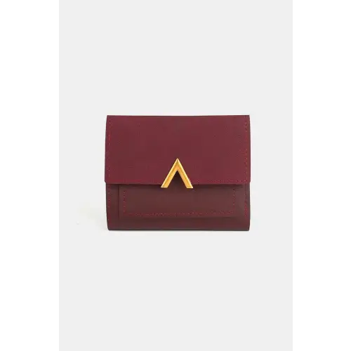 Sleek Compact Trifold Wallet with Luxe Gold Accent