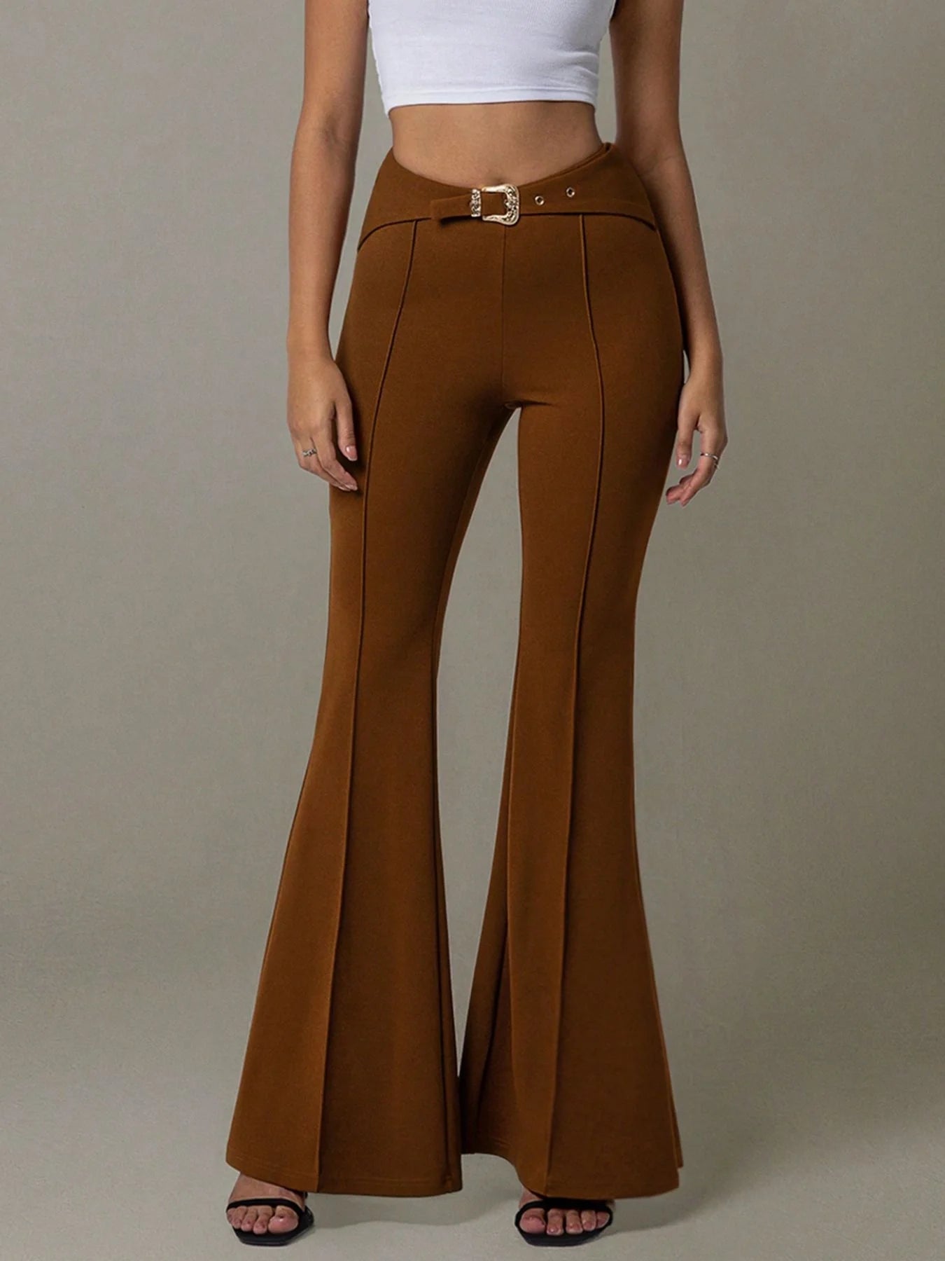 Soft Belted Brown Trousers