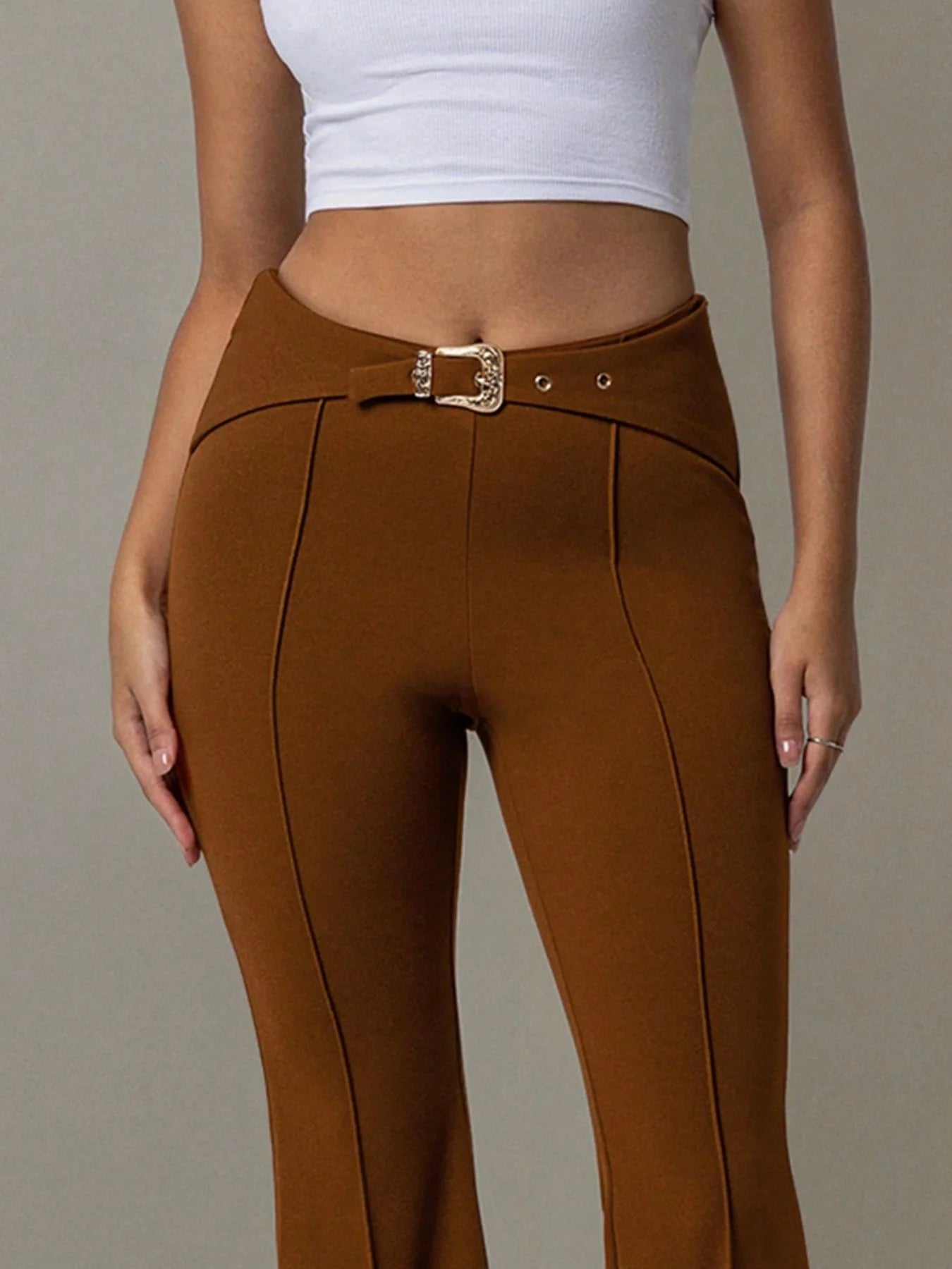Soft Belted Brown Trousers