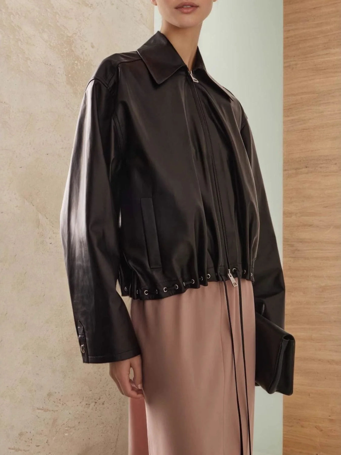 Soft Black Zipper Jacket