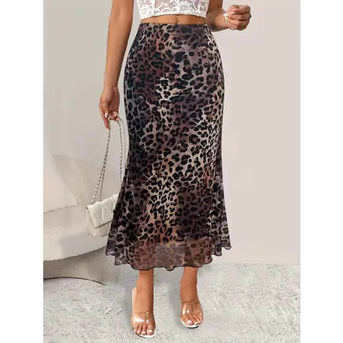 Soft Ruffled Leopard Skirt