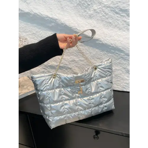 Sparkle Silver Tote Bags Silver One Size