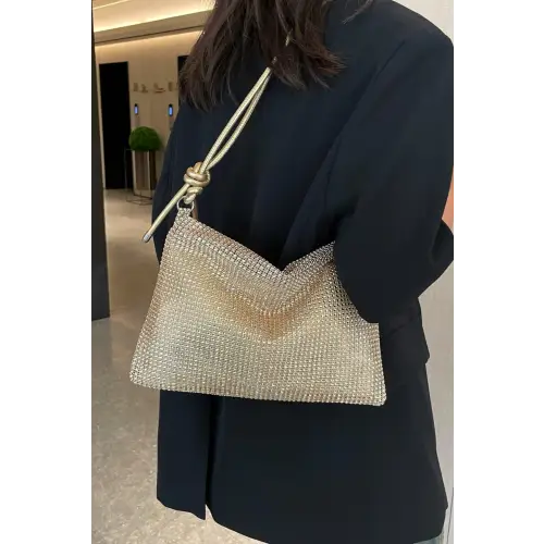 Sparkle in Style with the Rhinestone Knotted Strap Crossbody Bag