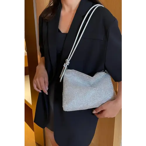 Sparkle in Style with the Rhinestone Knotted Strap Crossbody Bag